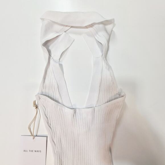 ALL THE WAYS Aviana Collar Mini Dress in White Small - Picture 7 of 12